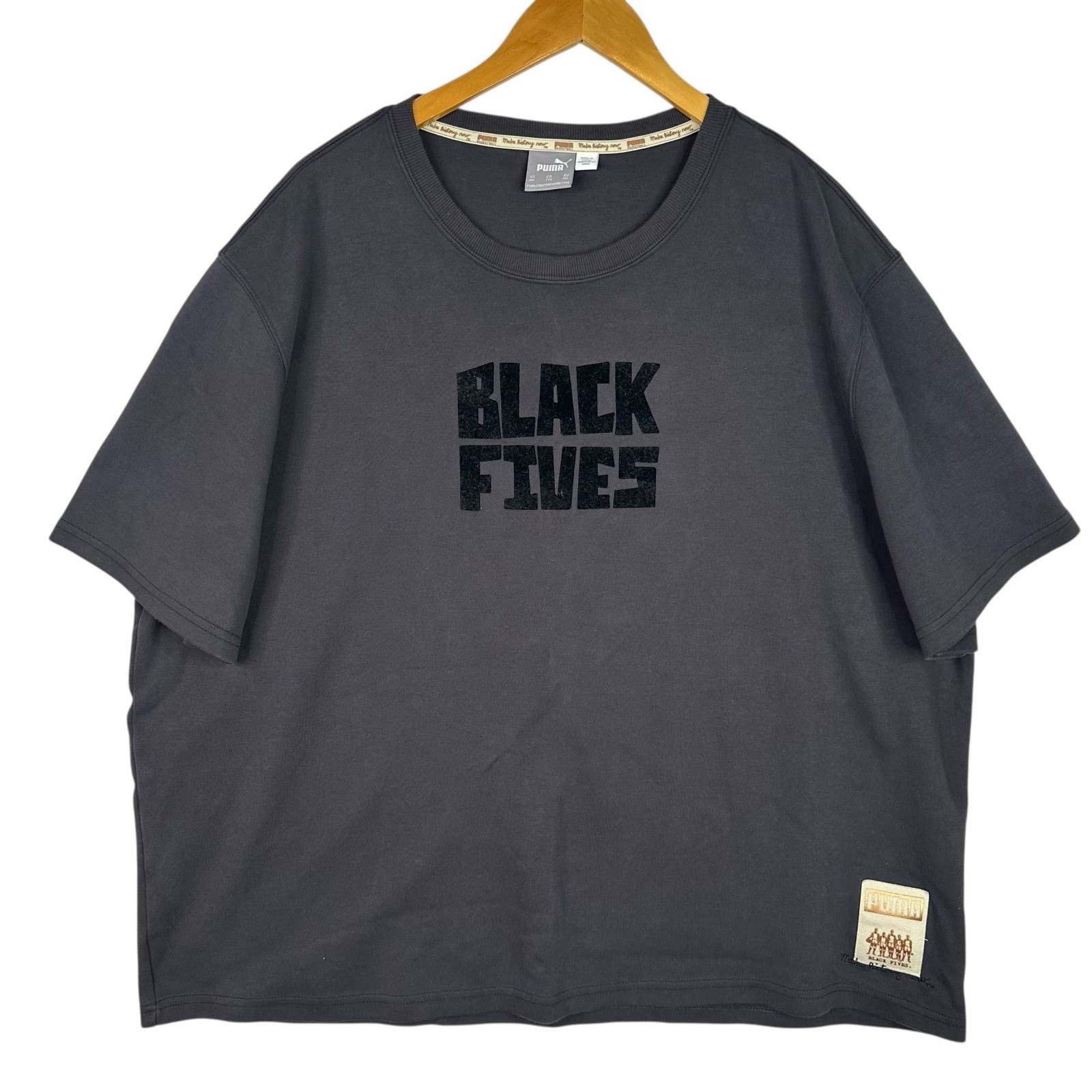 Puma Black Fives Men's Xxl Oversized Tee Graphic Collab Basketball History Shirt
